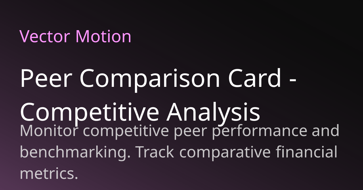 Peer Comparison Card - Competitive Analysis | VectorMotion