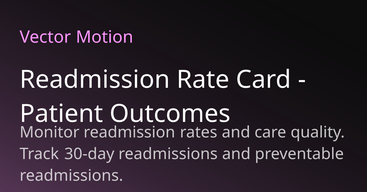 Readmission Rate Card - Patient Outcomes | VectorMotion
